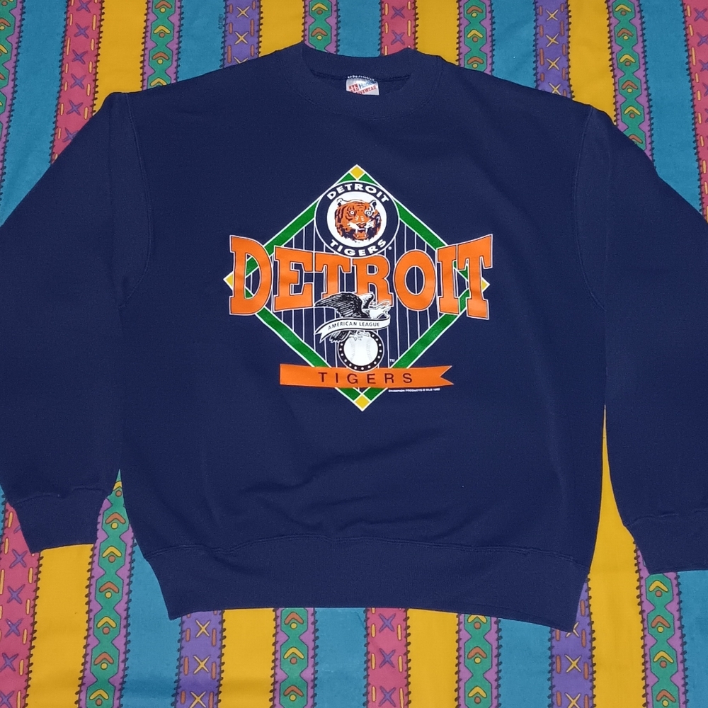 1992 Detroit Tigers Vintage Crewneck Sweatshirt Baseball Streetwear Wear Tiger